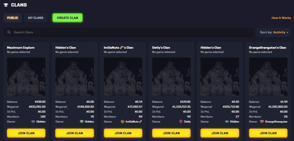 Rollbit Casino clans