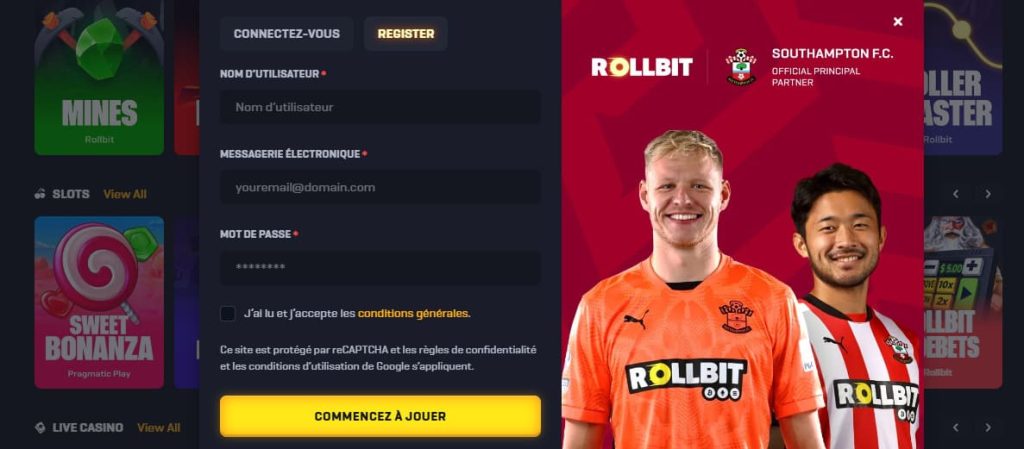 Rollbit Casino inscription