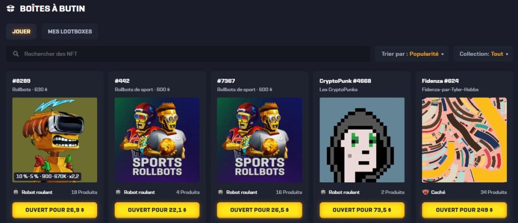 Rollbit Casino jeu hasard